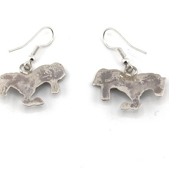 Native American‎ Women's Blue Turquoise Horse Earrings Navajo Jewelry*** - Picture 10 of 10